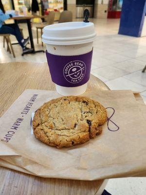 small sea salted caramel latte $5.15 not Lenny and Larrys cookie $2.85