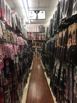 Arranged by aisle; this is the interlock braid aisle.