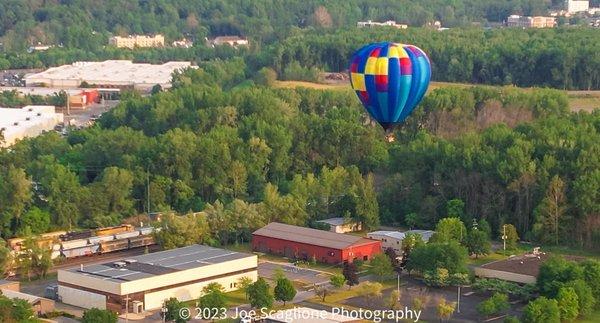 Local drone shot of our flight!