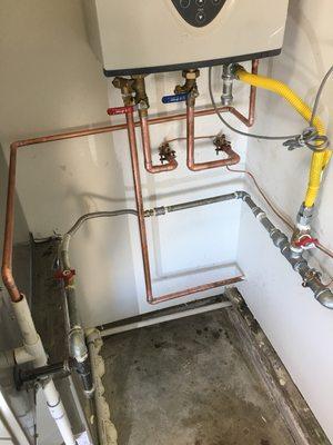 Tankless water heater installation