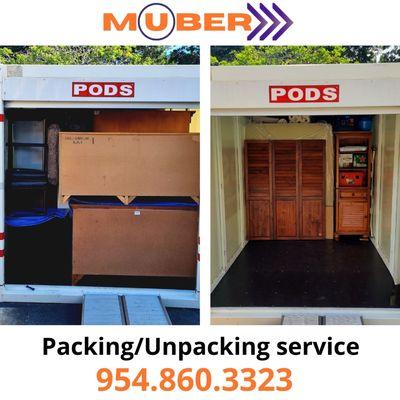 PODS storage unit packing service in Cooper City.