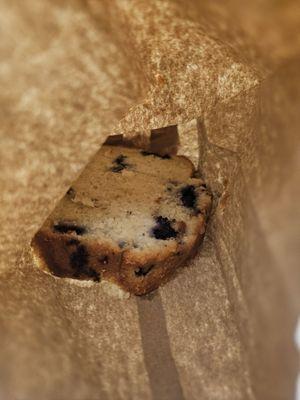 Blueberry loaf slice!