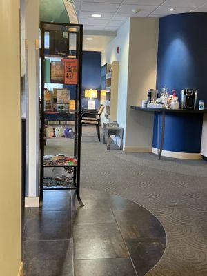 Waiting  area and coffee table and gift place  for patients