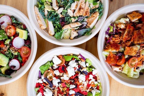 A variety of world-class salads.