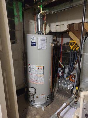 My brand new 50gal Bradford White Water Heater.