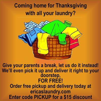 Don't let laundry ruin family time!
Order FREE pickup and delivery at ericaslaundry.com