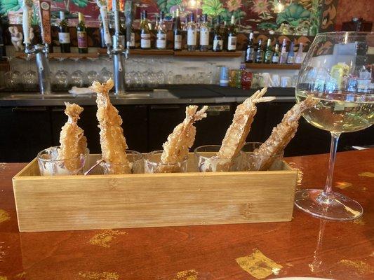 Tempura Shrimp with peanut sauce