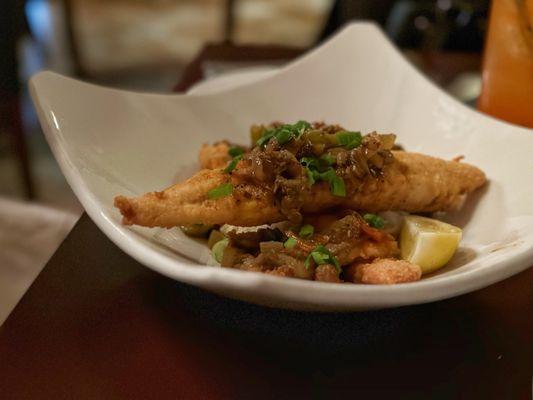 Fried Catfish Pontchartrain