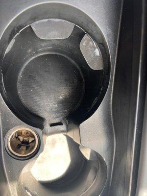 cup holders that weren't even cleaned at all