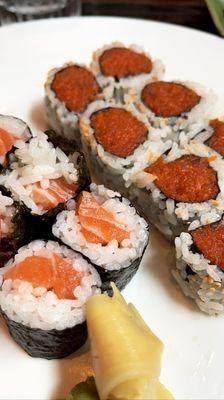 Spicy tuna, salmon roll