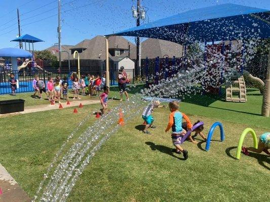 Field Day activities: Water play; obstacle course; sack races, etc.