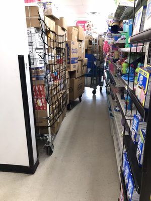 Blocked aisles at dollar general