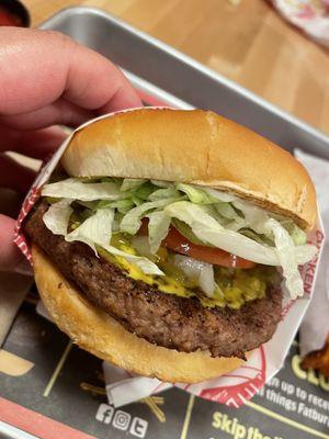 Impossible burger everything on it sans cheese (vegan, best veggie burger I've had in awhile actually)