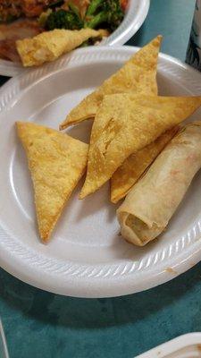 Cream cheese wonton & spring roll.