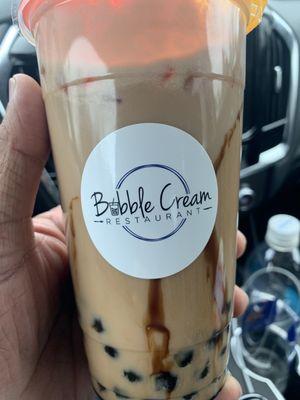 Brown sugar milk tea with tapioca