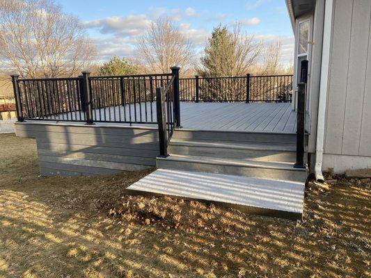 Steps and deck.