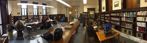 Study area w/20' high coffered ceilings