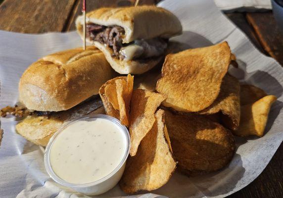 French dip with chips