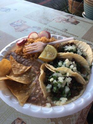 Taco combo plate