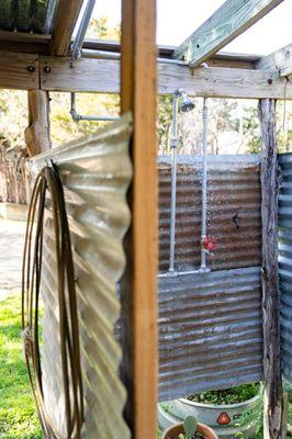 Enjoy an outdoor private shower after a fun filled day at the river - Rugged Outpost