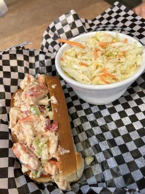 Lobster roll with coleslaw