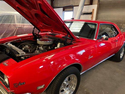 Check out this 1968 Z28 Chevy Camaro we are doing a little paint work to.