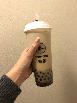 Brown sugar milk tea with boba