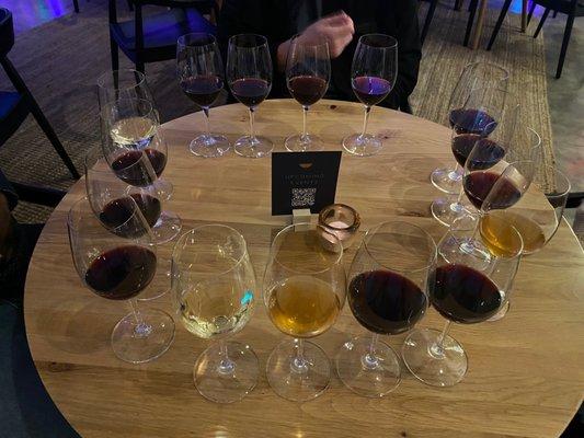 Wine flight comes with your choice of 4 glasses of wine