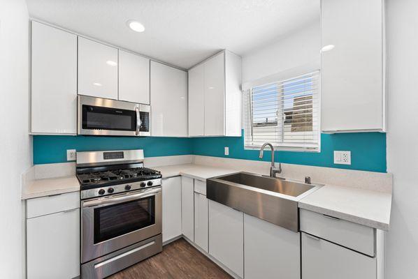 State-of-the-art kitchens with upgraded appliances, cabinets, and countertops