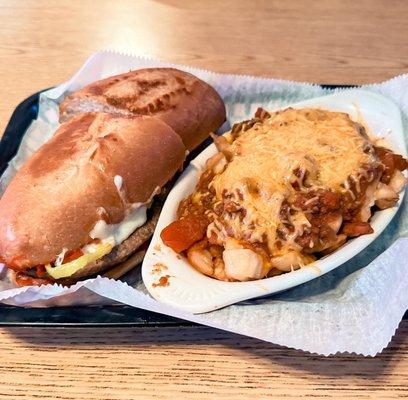 Italian Steak Sandwich & Chili Cheese Fries