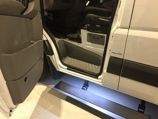 Mercedes Sprinter motorized running boards with illumination