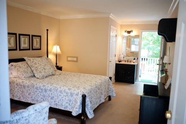 Here is a view of the Nightingale room. This room includes access to both the front balcony and the screened-in porch.