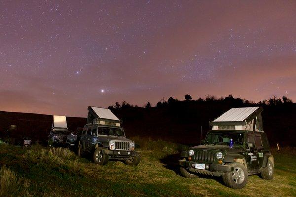 Camping under night lights with GFC and Ursa Minor Campers