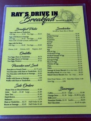 Breakfast menu!