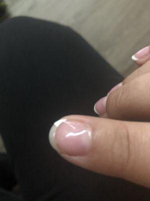 Chipped... will have to go to another salon to fix it.