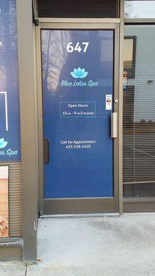 Blue Lotus Spa door