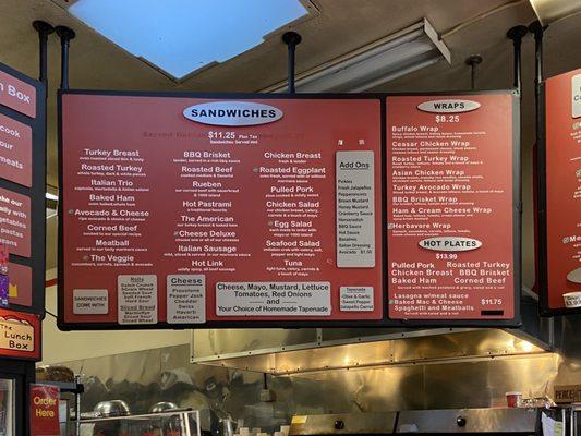 Sandwiches, Wraps, and Hot Plates menu