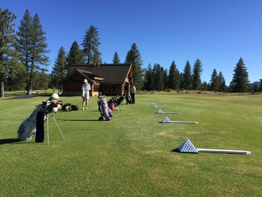 Students on the Golf Academy Range.