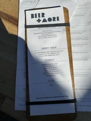 Back of Drink Menu