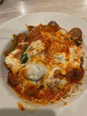 Sausage and Peppers parmigiana