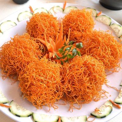 Sweet Potato Shredded w Shrimp Ball 金絲蝦球