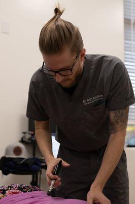 Precision care with the ProAdjuster. Dr. Addy ensures every adjustment is tailored to you.