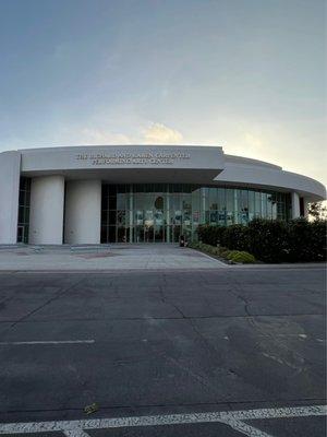 The Exterior of The Richard & Karen Carpenter Performing Arts Center on the campus of California State University in Long Beach CA.