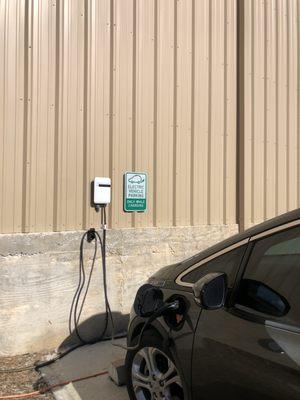 One of the only available EV chargers in Marble Falls,  TX.  A wonderful perk for EV driving customers.