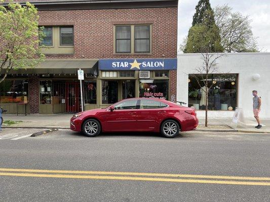 Star Salon & my car.