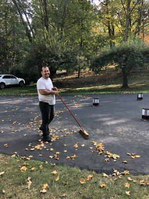 Prepping driveway for sealing