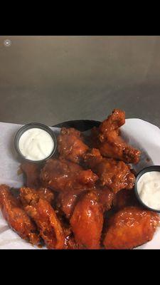 Wings made fresh, dip them any way you want them.