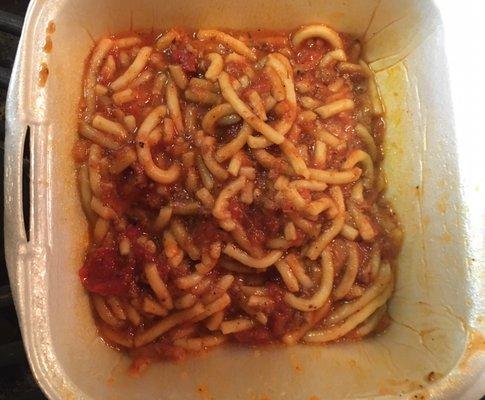 Spaghetti mash. The worst ever