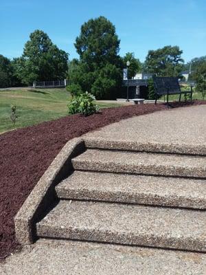 Fresh mulch and new landscaping