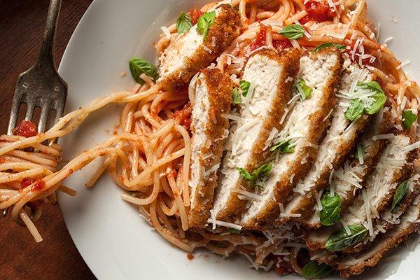 Spaghetti with Grilled Chicken